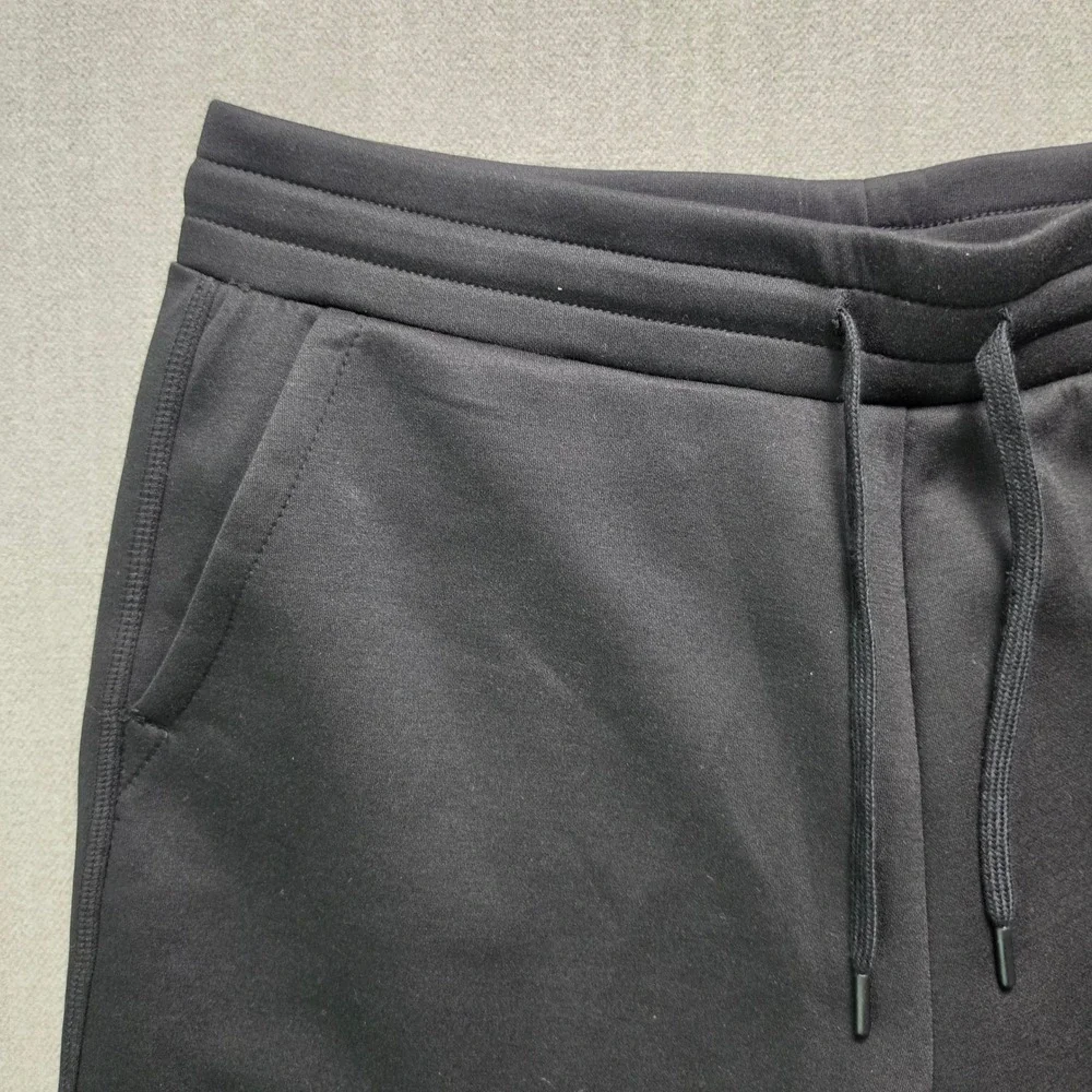 32 Degrees Tech Fleece Shorts Mens L Black Drawstring Lounge Gym Athleisure